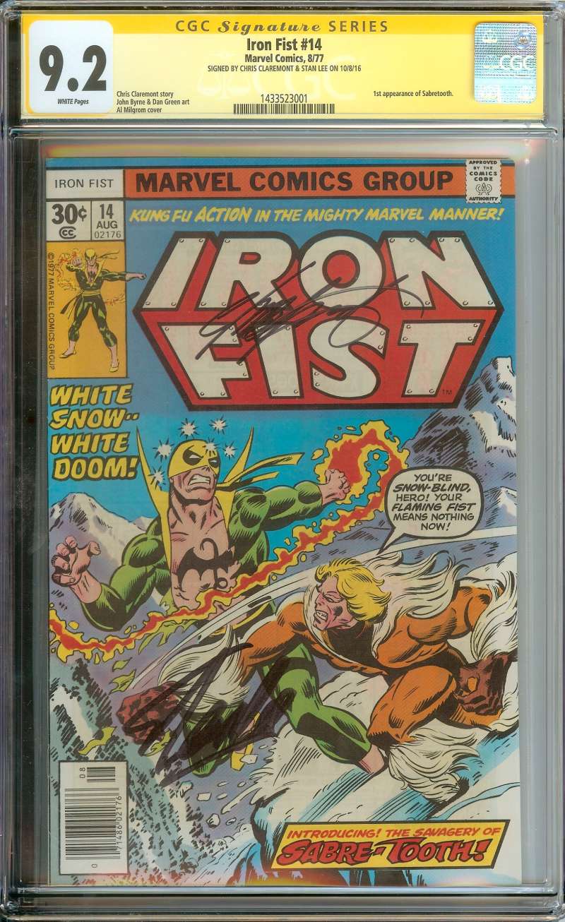 IRON FIST #14 CGC 9.2 WHITE PAGES