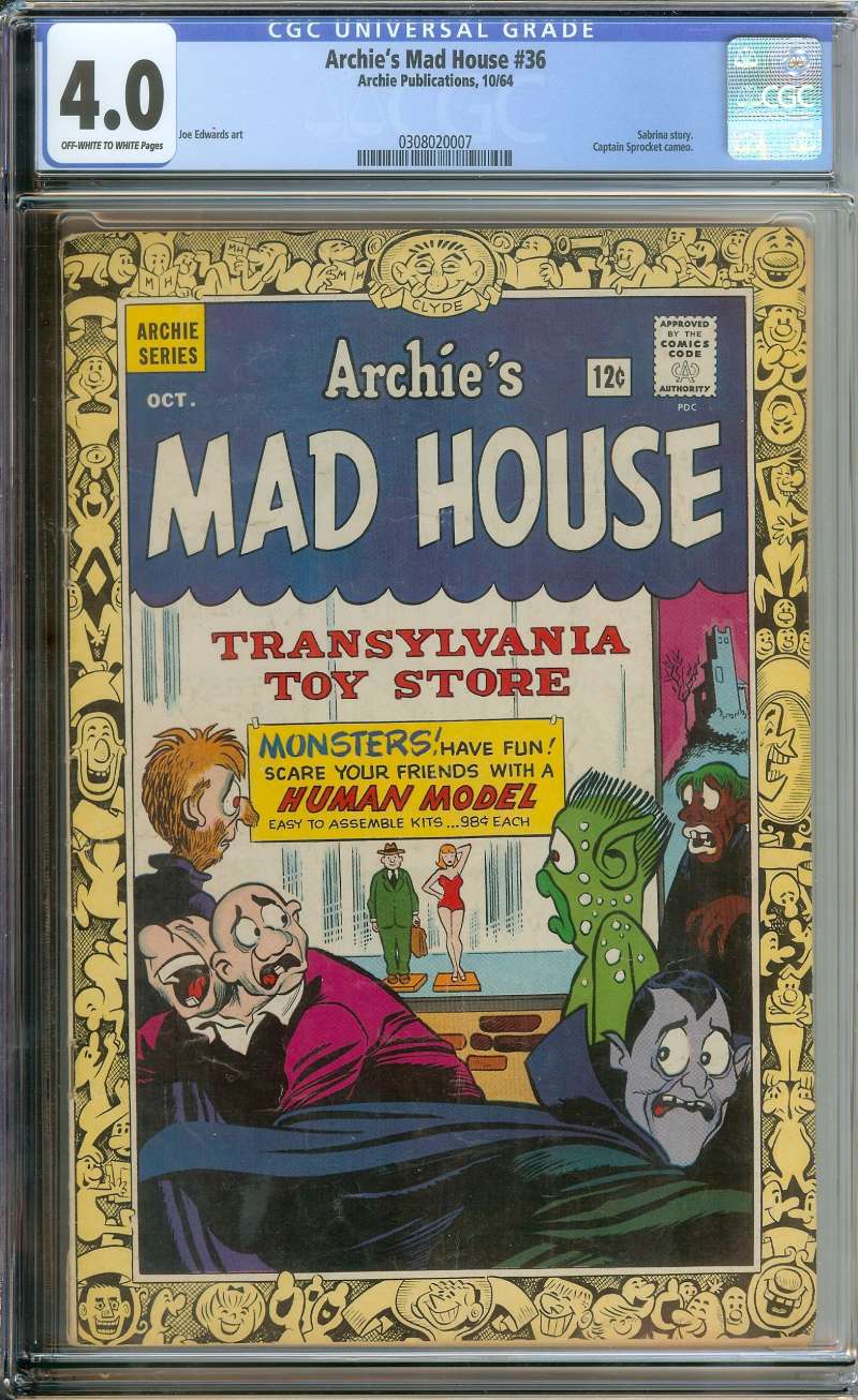 ARCHIE'S MAD HOUSE #36 CGC 4.0 OW/WH PAGES