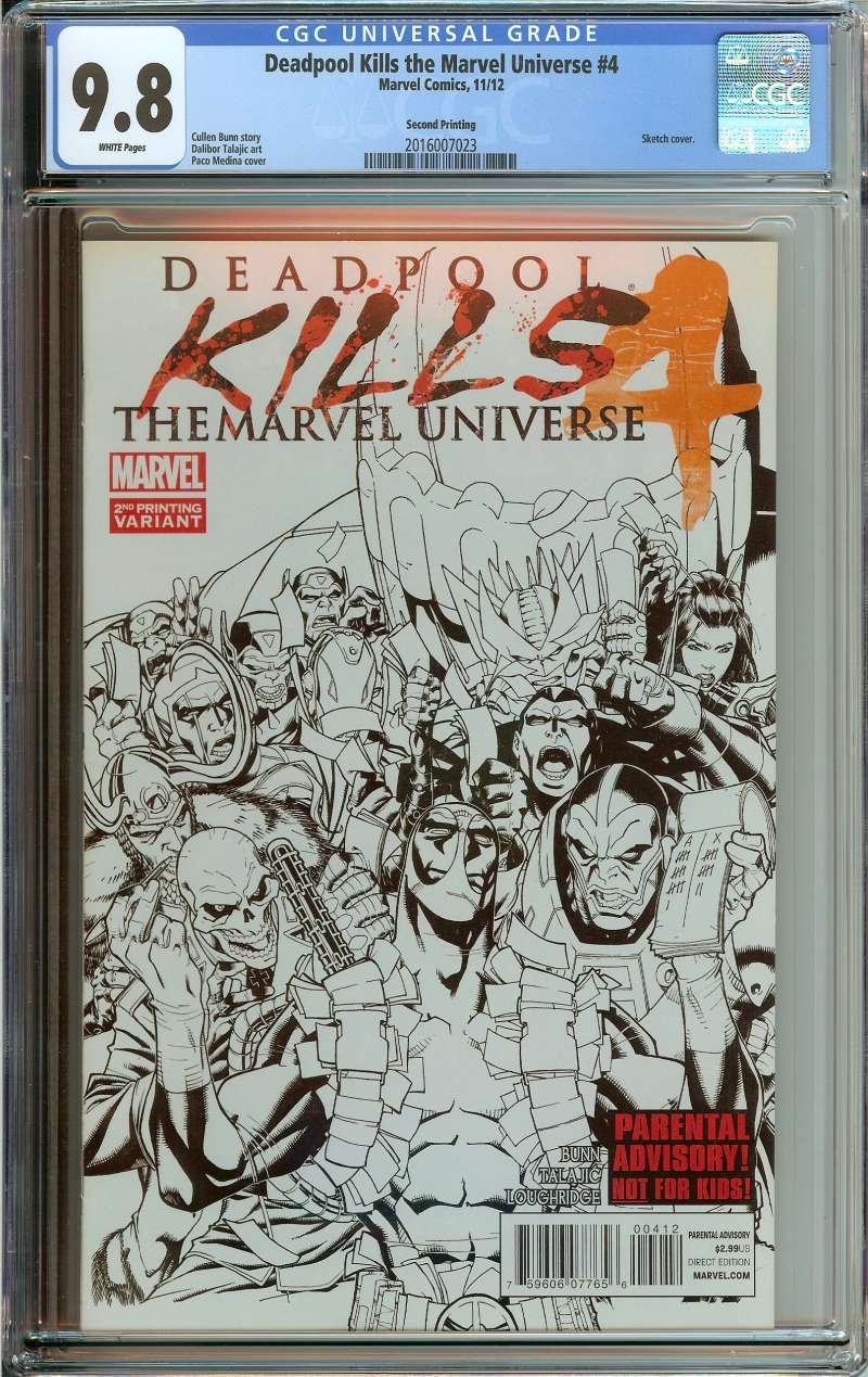 Details About Deadpool Kills The Marvel Universe 4 Cgc 98 White Pages