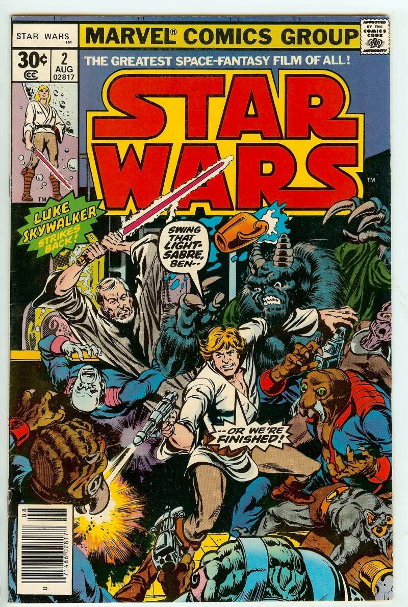 STAR WARS #2 7.0 // PART 2 OF A NEW HOPE ADAPTATION MARVEL COMIC 1977