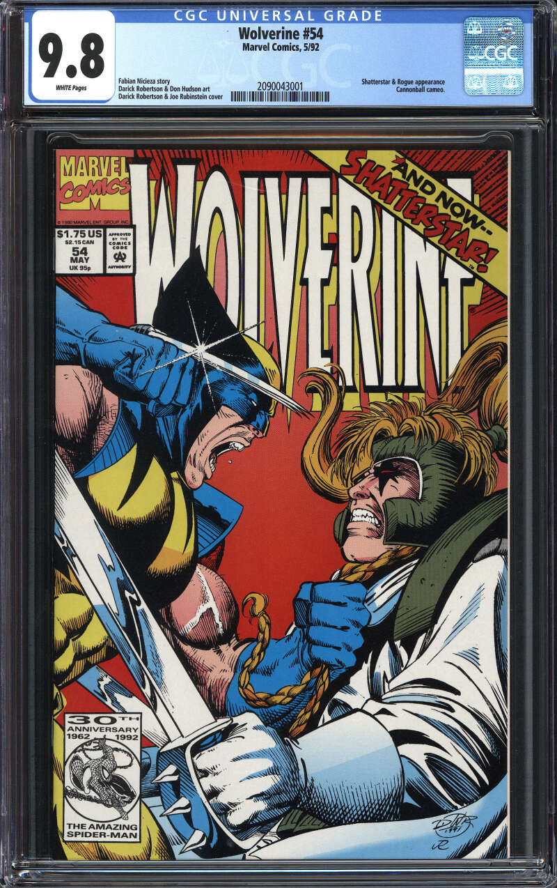 WOLVERINE #54 CGC 9.8 WHITE PAGES // MARVEL COMICS 1992