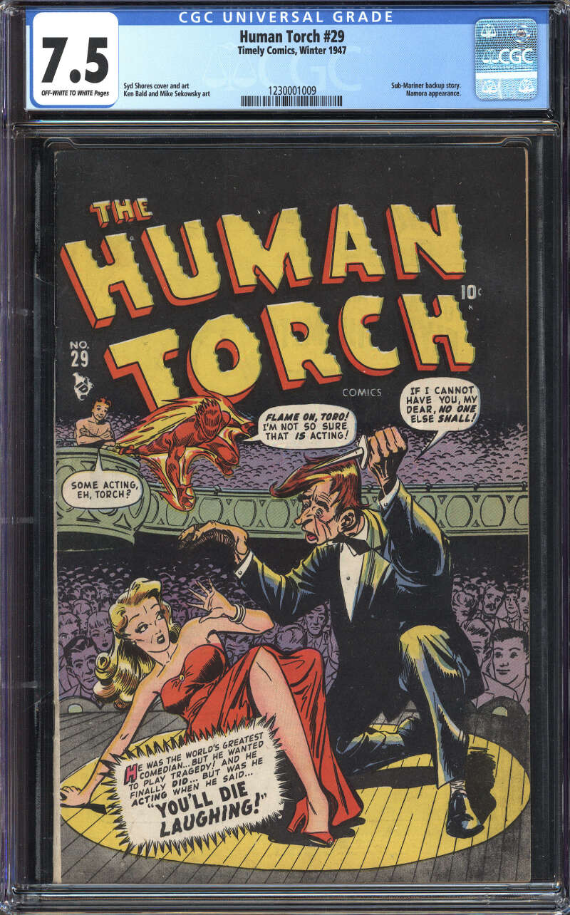 HUMAN TORCH #29 CGC 7.5 OW/WH PAGES // TIMELY COMICS 1947