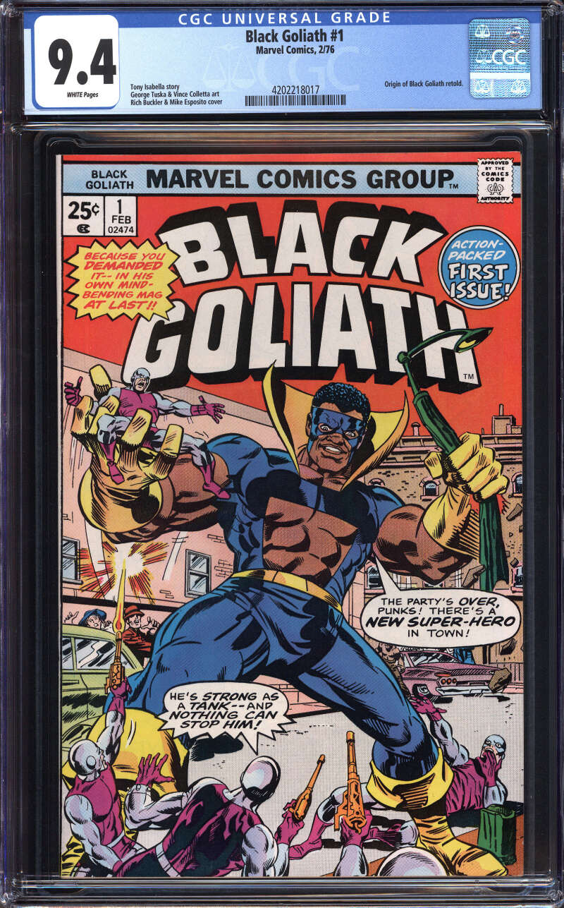 BLACK GOLIATH #1 CGC 9.4 WHITE PAGES // ORIGIN OF BLACK GOLIATH MARVEL 1976