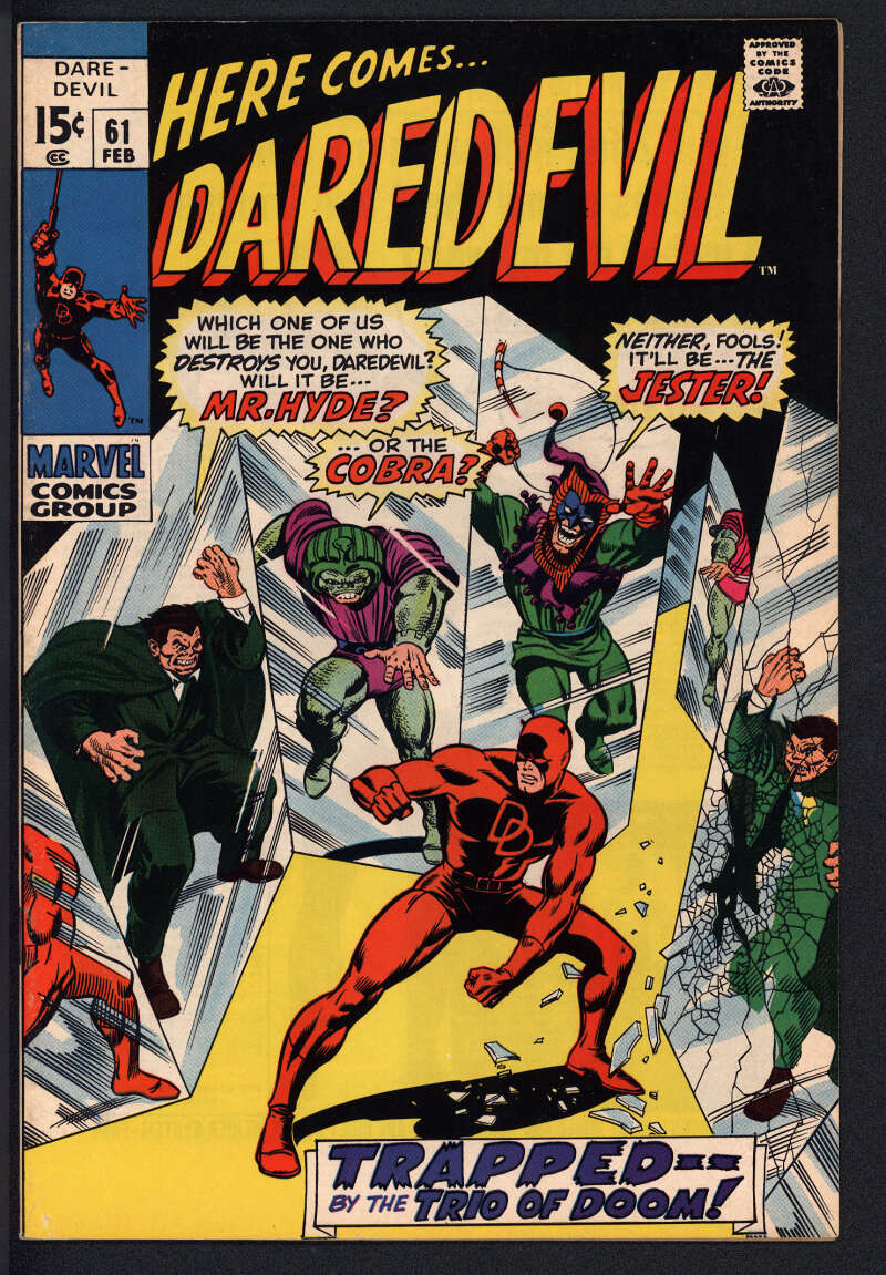 DAREDEVIL #61 7.0 // MARIE SEVERIN & JOE SINNOTT COVER MARVEL COMICS 1970
