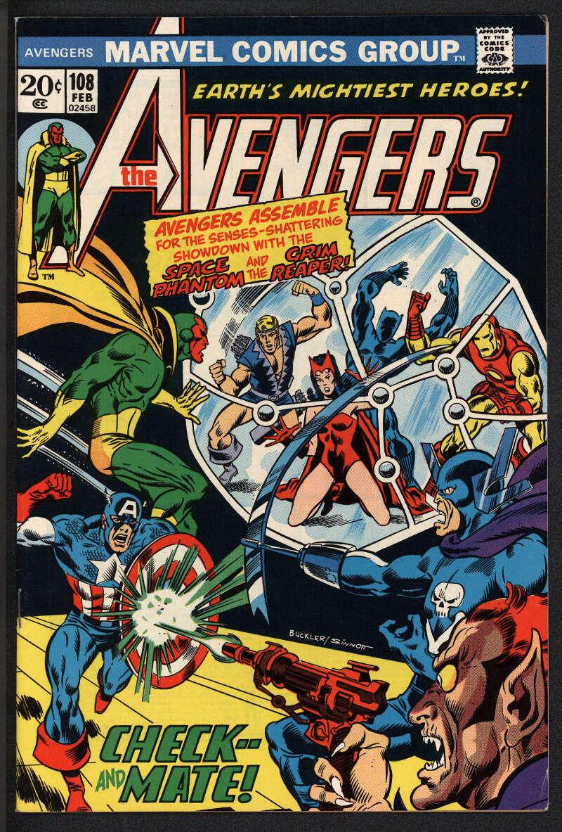 AVENGERS #108 7.5 // RICH BUCKLER & JOE SINNOTT COVER ART MARVEL COMICS 1973
