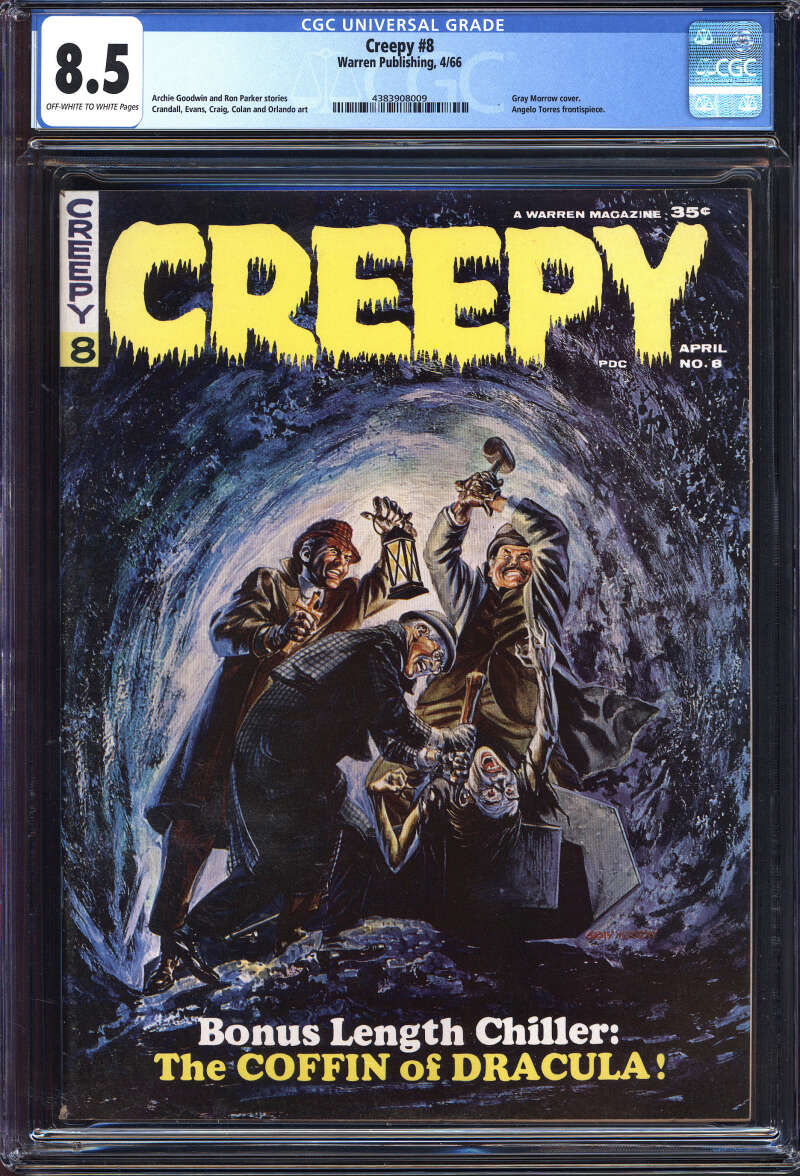 CREEPY #8 CGC 8.5 OW/WH PAGES // HORROR MAGAZINE WARREN PUBLISHING 1966