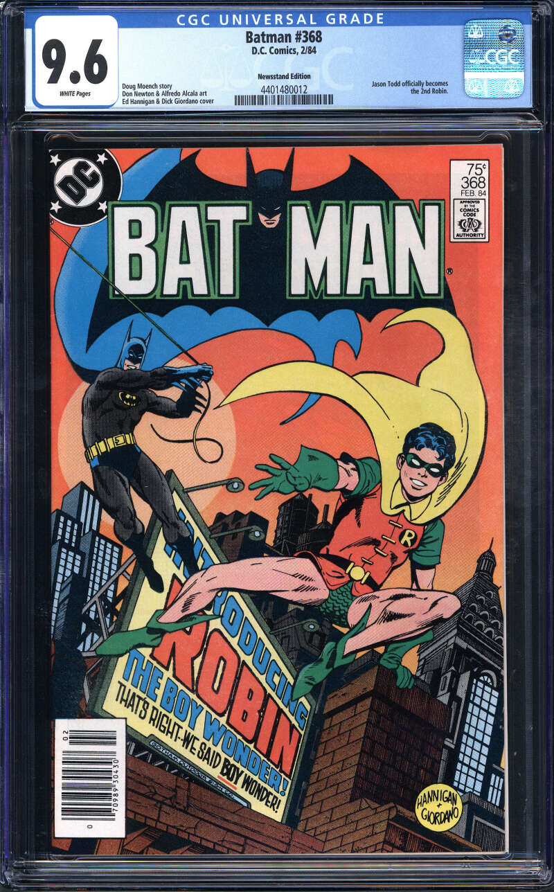 BATMAN #368 CGC 9.6 WHITE PAGES // JASON TODD BECOMES NEW ROBIN DC 1984