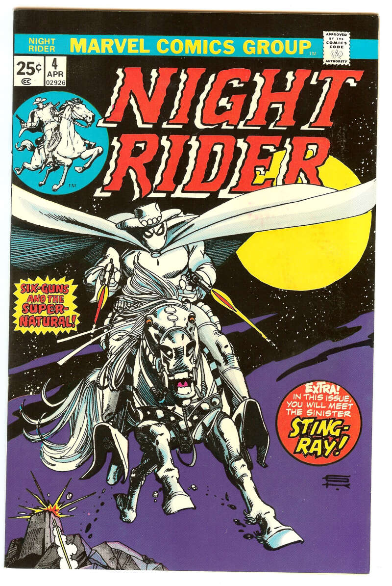 NIGHT RIDER #4 9.0 // GIL KANE COVER MARVEL COMICS 1975