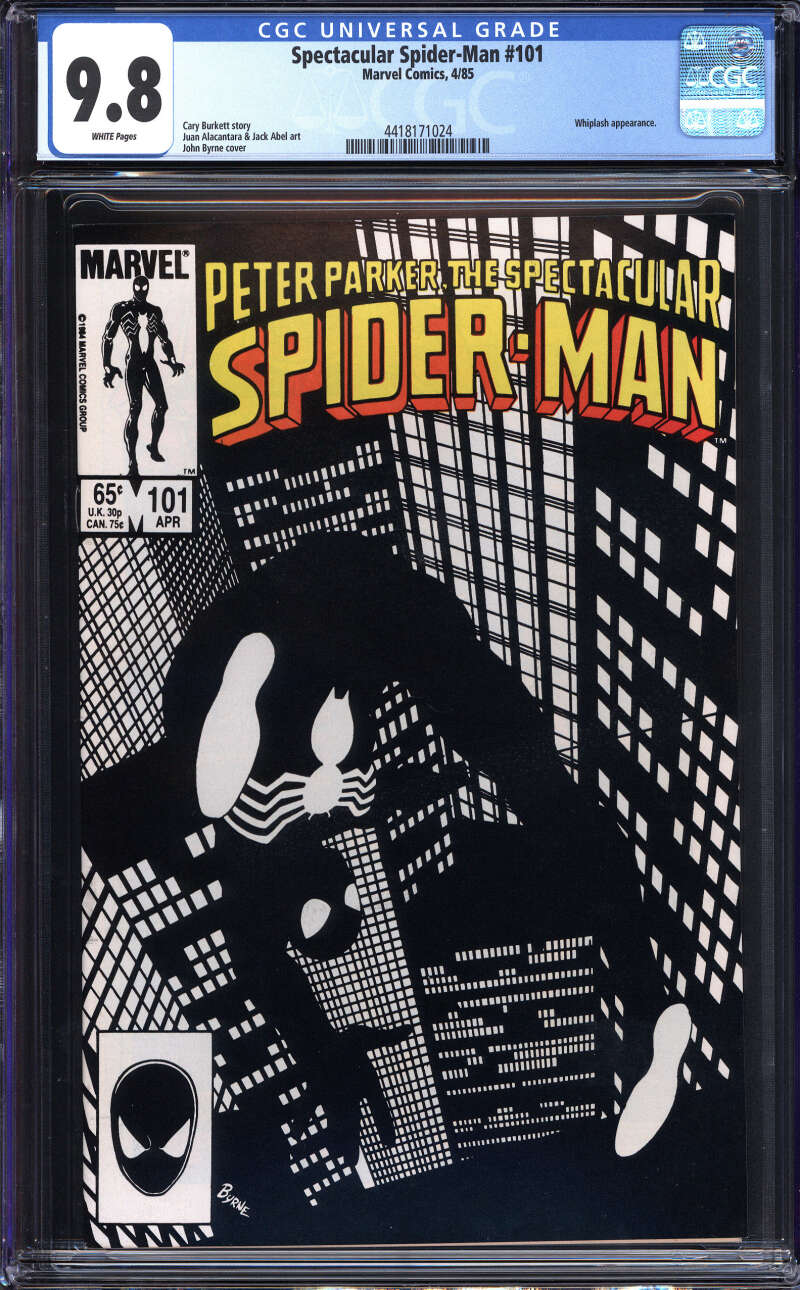 SPECTACULAR SPIDER-MAN #101 CGC 9.8 WHITE PAGES // MARVEL COMICS 1985