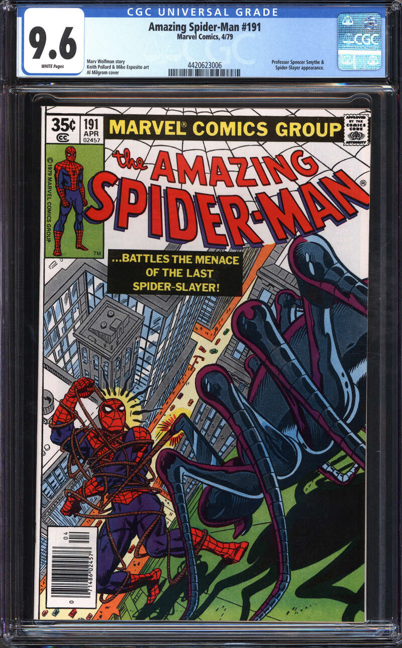 AMAZING SPIDER-MAN #191 CGC 9.6 WHITE PAGES // SPIDER-SLAYER APPEARANCE 1979