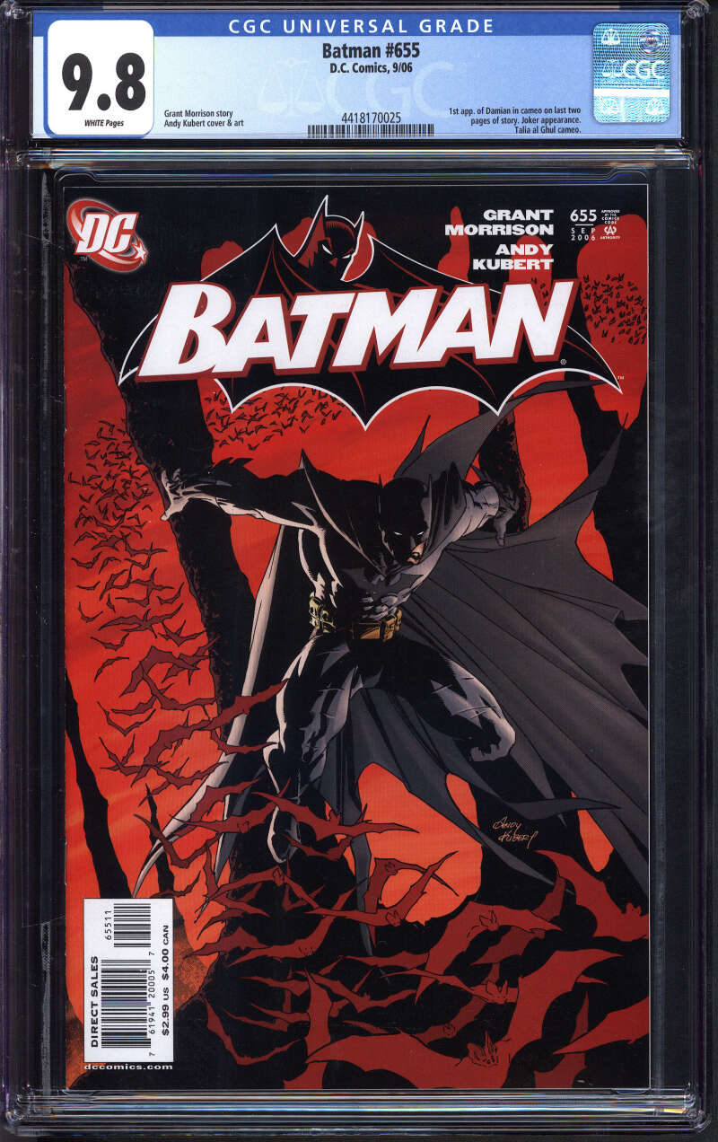 BATMAN #655 CGC 9.8 WHITE PAGES // 1ST APP OF DAMIAN WAYNE (CAMEO) DC 2006